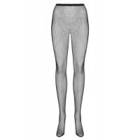 Необычные черные колготки в сетку с плетением сзади S/L