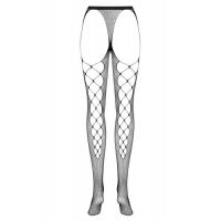 Необычные черные колготки в сетку с плетением сзади S/L