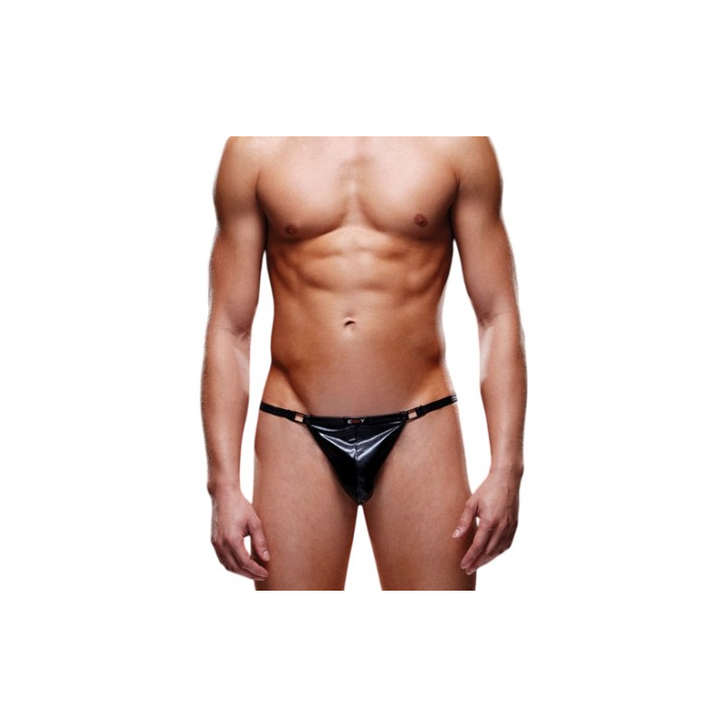 Глянцевые мужские V-стринги Envy черные S/M