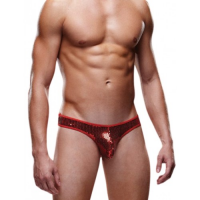 Блестящие мужские трусы-тонги Envy красные S/M