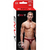 Блестящие мужские трусы-тонги Envy красные S/M