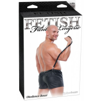 Черные мужские боксеры с поводком Fetish Obedience Boxer L/XL