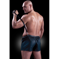 Черные мужские боксеры с поводком Fetish Obedience Boxer L/XL