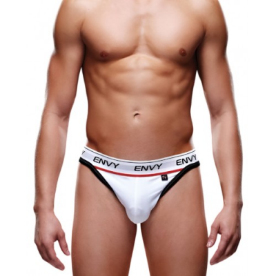 Мужские трусы-тонги на широкой резинке Envy белые S/M