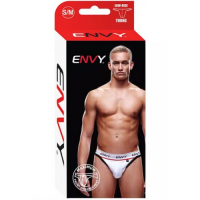 Мужские трусы-тонги на широкой резинке Envy белые S/M