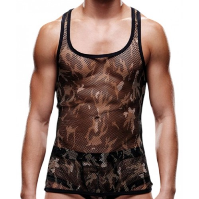 Мужская майка-борцовка в мелкую сетку Envy милитари S/M