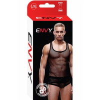 Мужская майка-борцовка в мелкую сетку Envy черная L/XL