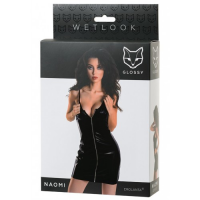 Сексуальное платье на молнии Glossy Naomi из материала Wetlook M
