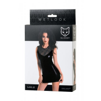 Платье Glossy Lulu из материала Wetlook черное, размер L