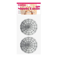 Серебристые пэстисы-паутинка для груди Reusable Glitter Heart Tassel Nipple Pasties