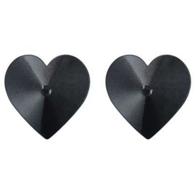 Черные металлические пэстисы сердечки