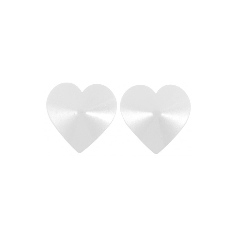Белые металлические пэстисы сердечки