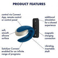 Смарт-стимулятор для пар Satisfyer Partner Double Love синий