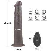 Вибратор-мулат с ротацией Dual Layered Silicone Rotator Black 25 см