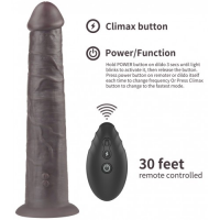 Вибратор-мулат с ротацией Dual Layered Silicone Rotator Black 25 см