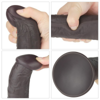 Вибратор-мулат с ротацией Dual Layered Silicone Rotator Black 25 см