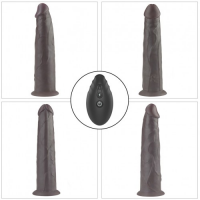 Вибратор-мулат с ротацией Dual Layered Silicone Rotator Black 23 см