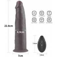 Вибратор-мулат с ротацией Dual Layered Silicone Rotator Black 23 см