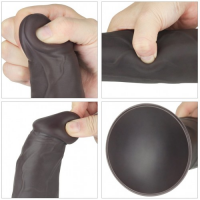 Вибратор-мулат с ротацией Dual Layered Silicone Rotator Black 23 см