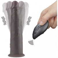 Вибратор-мулат с ротацией Dual Layered Silicone Rotator Black 23 см