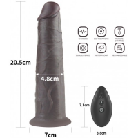 Вибратор-мулат с ротацией Dual Layered Silicone Rotator Black 21 см