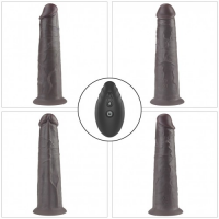 Вибратор-мулат с ротацией Dual Layered Silicone Rotator Black 21 см