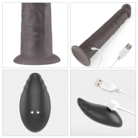 Реалистичный вибратор-мулат с ротацией Dual Layered Silicone Rotator 25 см