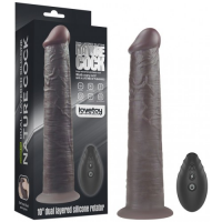 Реалистичный вибратор-мулат с ротацией Dual Layered Silicone Rotator 25 см