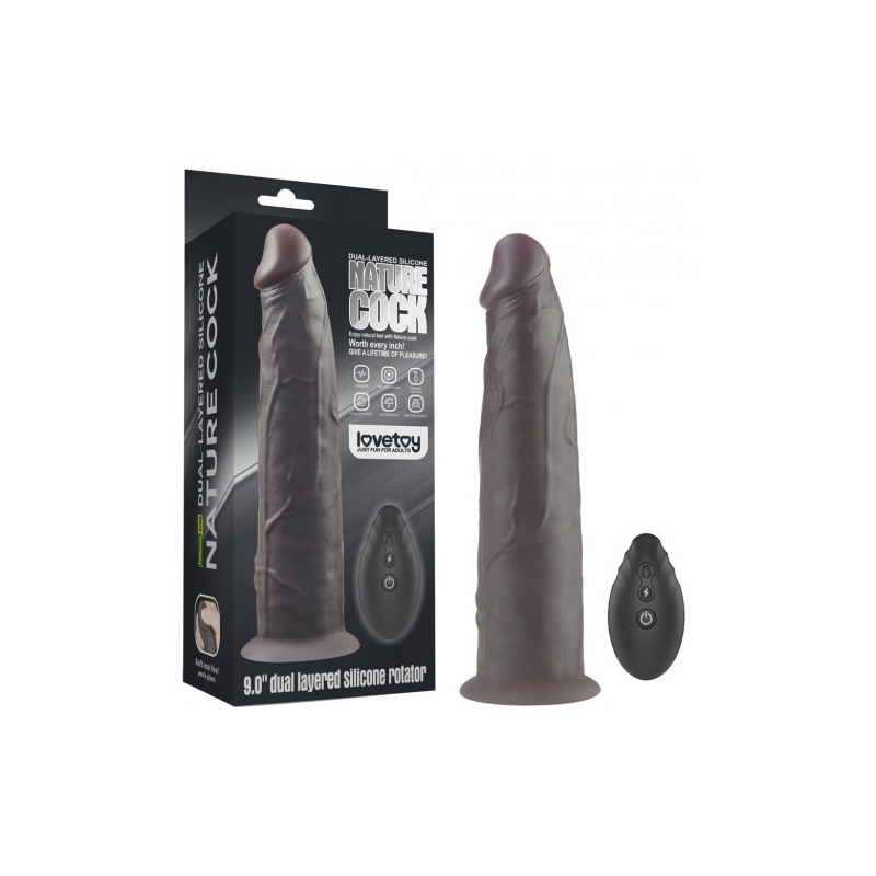 Реалистичный вибратор-мулат с ротацией Dual Layered Silicone Rotator 23 см