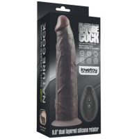 Реалистичный вибратор-мулат с ротацией Dual Layered Silicone Rotator 23 см