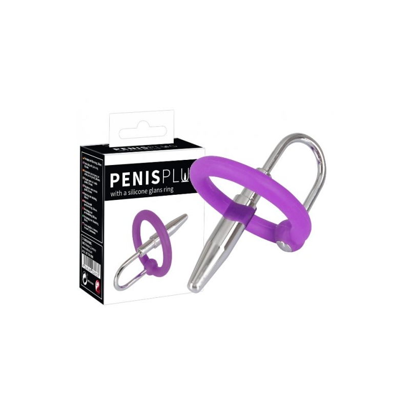 Уретральный плаг с силиконовым кольцом под головку Penis Plug