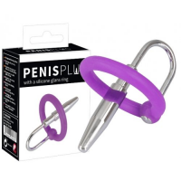 Уретральный плаг с силиконовым кольцом под головку Penis Plug