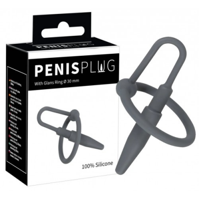 Силиконовый уретральный буж с кольцом под головку Penis Plug