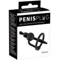 Пластиковый уретральный плаг с силиконовым кольцом под головку Penis Plug
