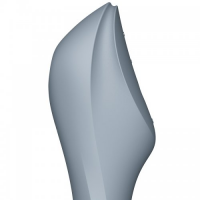 Вакуумный стимулятор клитора с вибрирующей ручкой Satisfyer Curvy Trinity 3 серый