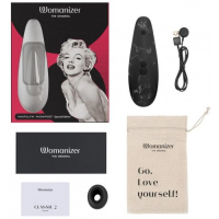 Бесконтактный стимулятор клитора Womanizer Marilyn Monroe Black Marble​
