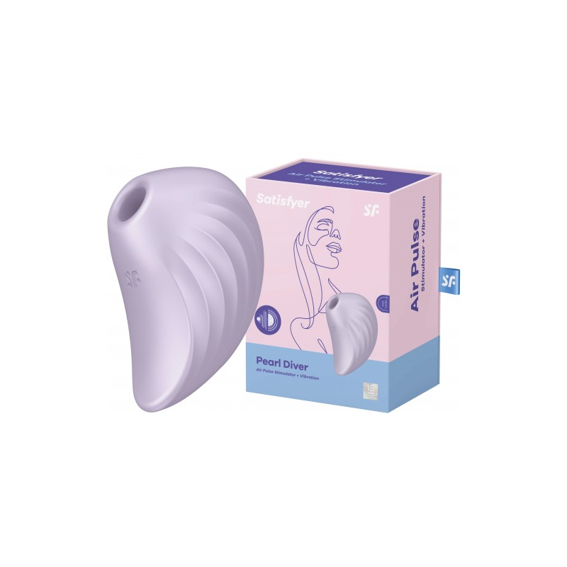Вакуумно-волновой стимулятор с вибрацией Satisfyer Pearl Diver фиолетовый ДЕФОРМИРОВАННАЯ УПАКОВКА