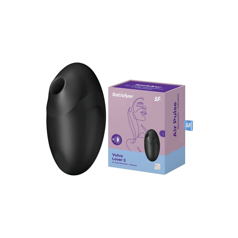 Вакуумно-волновой стимулятор клитора с вибрацией Satisfyer Vulva Lover 3 черный