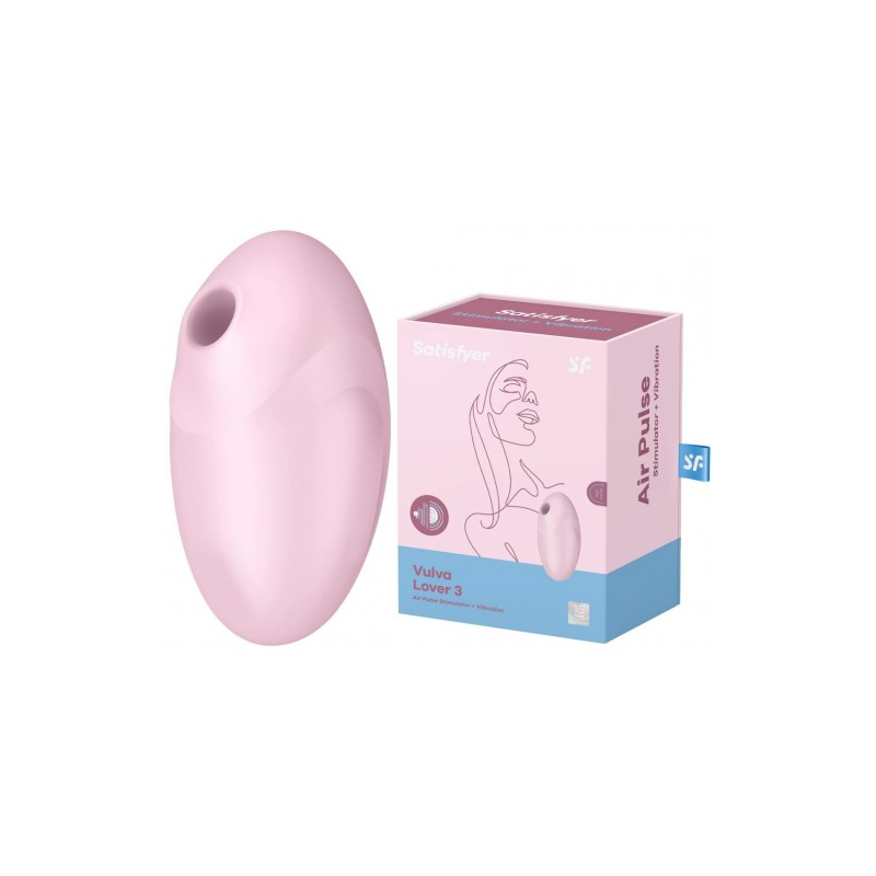 Вакуумно-волновой стимулятор клитора с вибрацией Satisfyer Vulva Lover 3 розовый ДЕФОРМИРОВАННАЯ УПАКОВКА