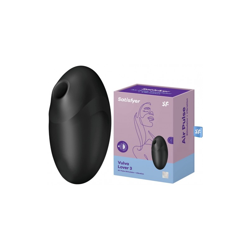 Вакуумно-волновой стимулятор клитора с вибрацией Satisfyer Vulva Lover 3 черный ДЕФОРМИРОВАННАЯ УПАКОВКА