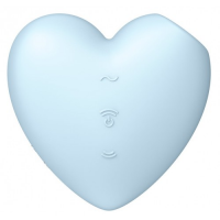 Голубой вакуумно-волновой стимулятор с вибрацией Satisfyer Cutie Heart