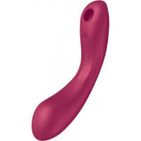 Вакуумный стимулятор клитора с вибрирующей ручкой Satisfyer Curvy Trinity 1 розовый