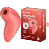 Вакуумно-волновой стимулятор клитора с вибрацией Satisfyer Magnetic Deep Pulse коралловый