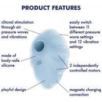 Вакуумно-волновой стимулятор с вибрацией Satisfyer Cloud Dancer голубой