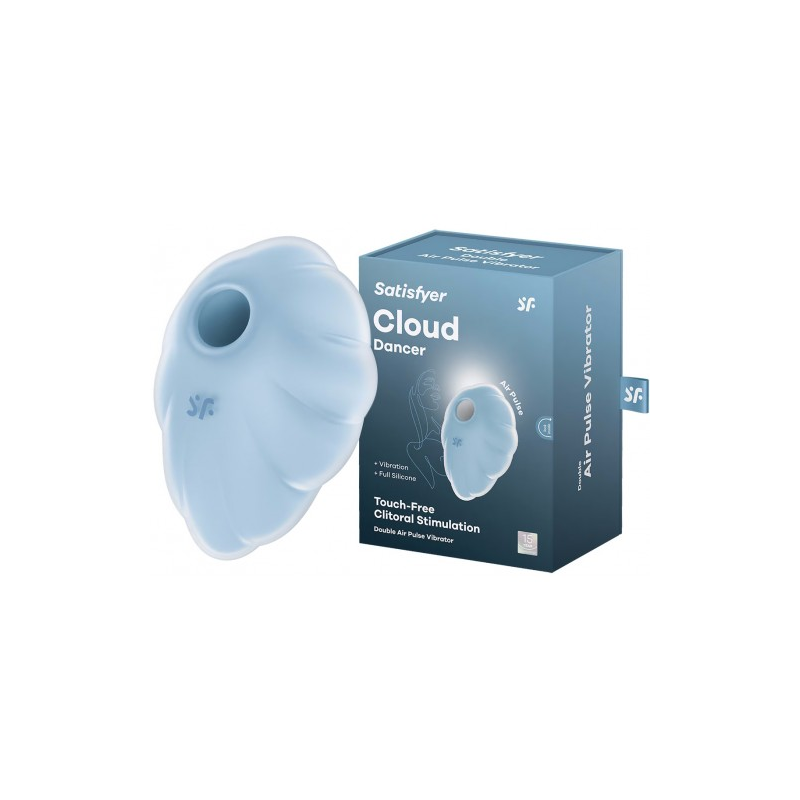 Вакуумно-волновой стимулятор с вибрацией Satisfyer Cloud Dancer голубой