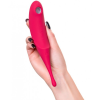 Вакуумный стимулятор с вибростимулирующим отростком Satisfyer Twirling Pro красный