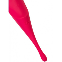 Вакуумный стимулятор с вибростимулирующим отростком Satisfyer Twirling Pro красный