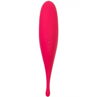 Вакуумный стимулятор с вибростимулирующим отростком Satisfyer Twirling Pro красный
