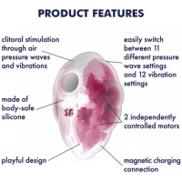 Вакуумно-волновой стимулятор с вибрацией Satisfyer Cloud Dancer красный