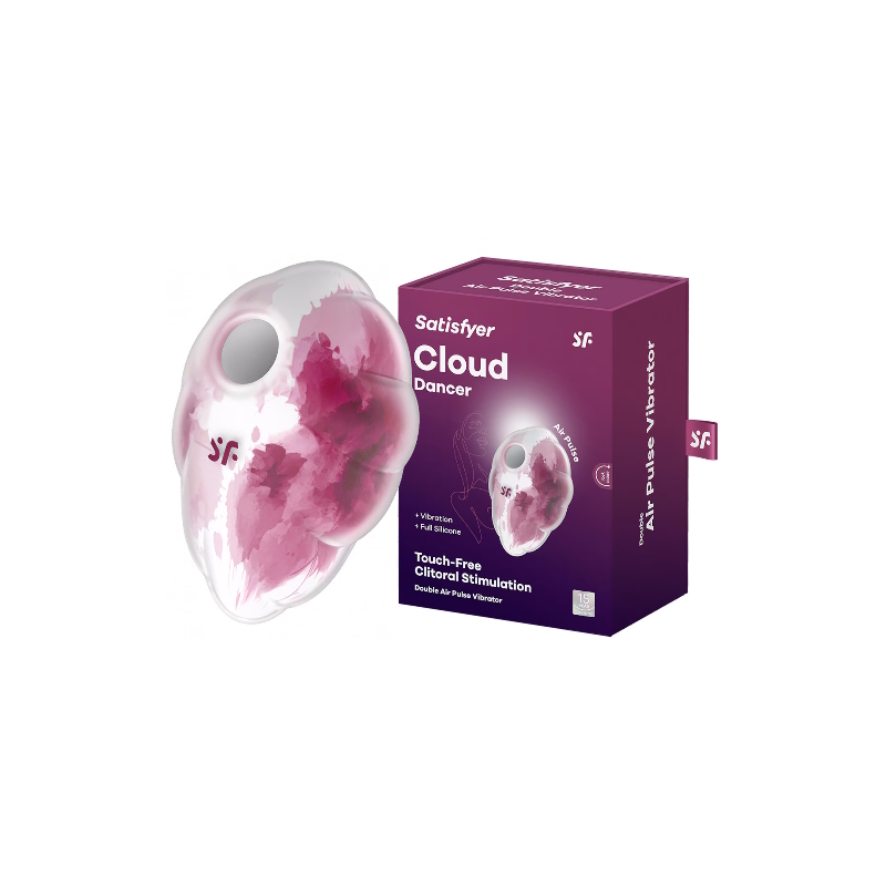 Вакуумно-волновой стимулятор с вибрацией Satisfyer Cloud Dancer красный
